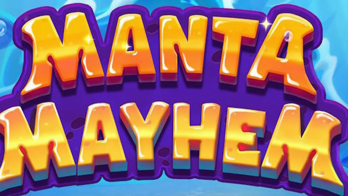 Cena subaquática colorida com personagens de Manta Mayhem